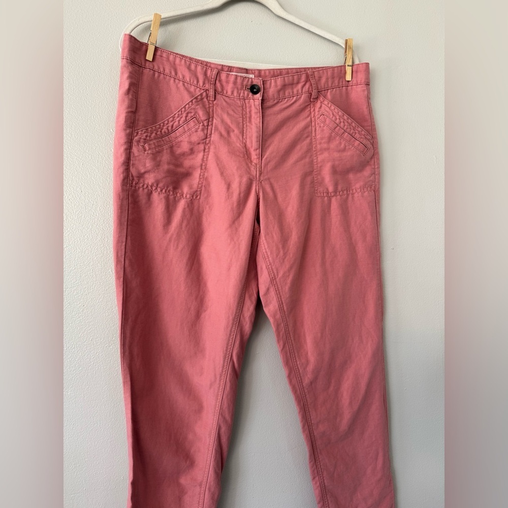 Loft The Marisa Linen Blend Pants in Pink - Picture 2 of 6